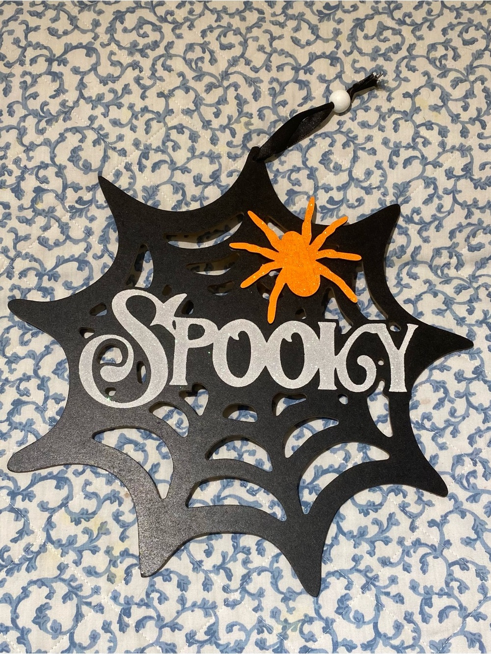 Spooky Spider Web Hanging Sign
